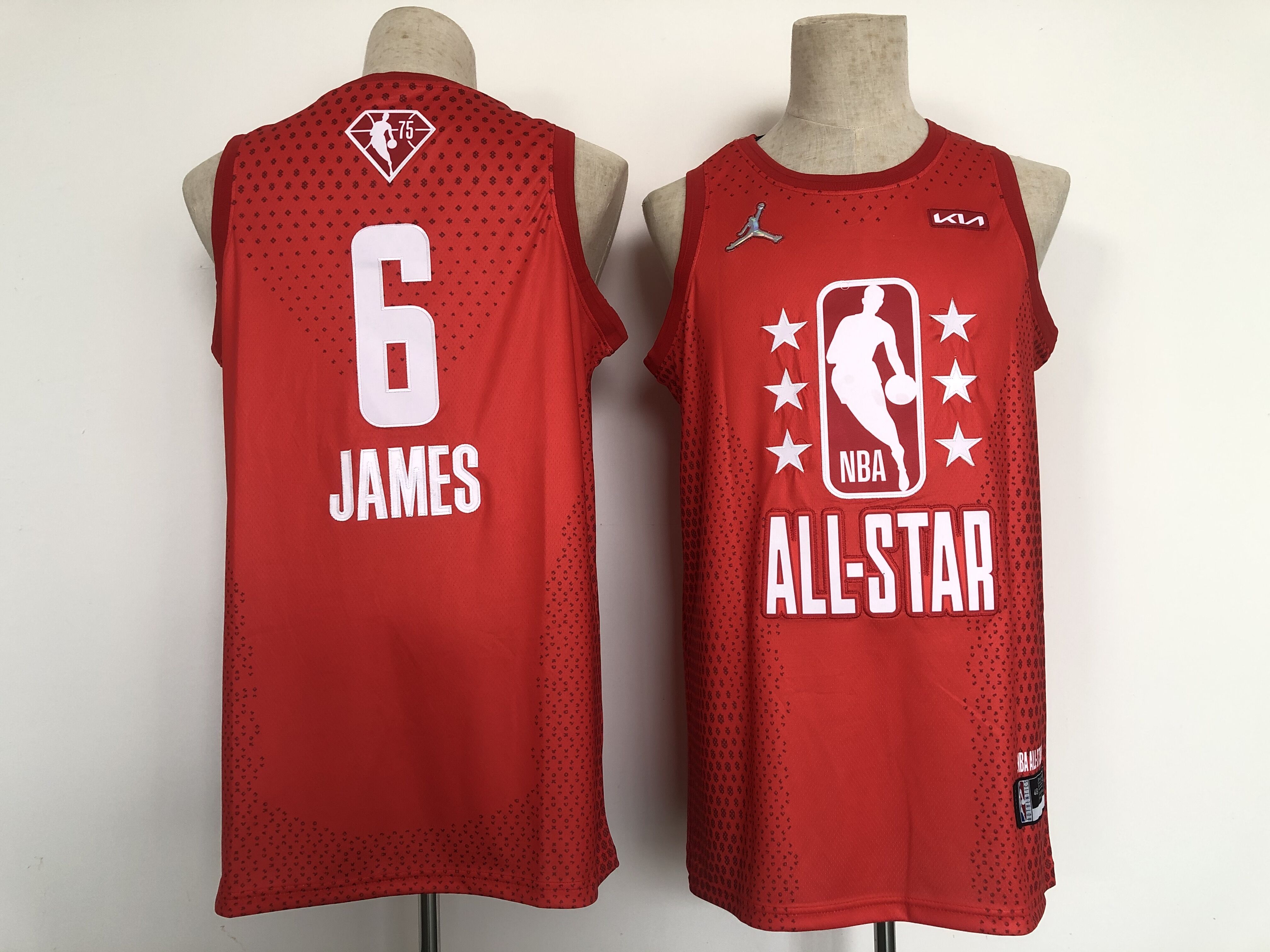 Cheap Men Los Angeles Lakers 6 James Red 2022 All Star NBA Jersey